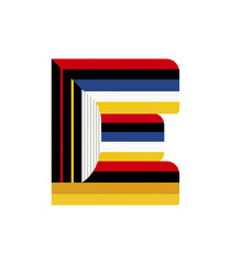 Abstract geometric letter e design