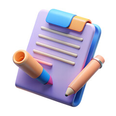 Contract Signing 3D Icon