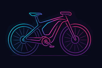 Fototapeta premium Neon-style illustration of a bicycle, representing modern design and outdoor recreation