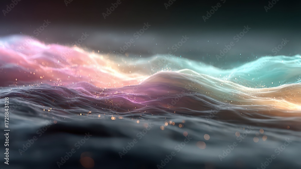 Canvas Prints gentle ethereal waves flowing in calm background of soft colors