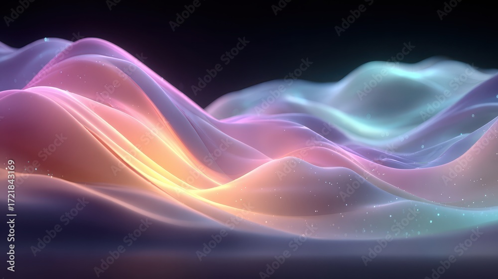 Canvas Prints gentle ethereal waves in calm background with flowing colors