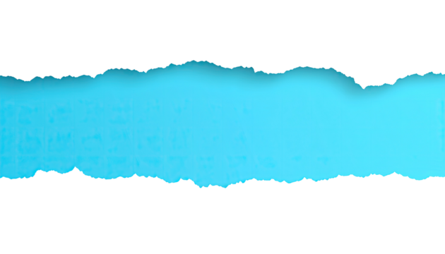 A vibrant cyan band with jagged edges