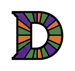 Colorful letter d graphic design