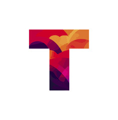 Colorful abstract letter t design