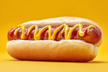 hot dog with mustard