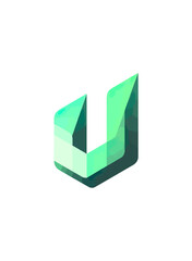 Abstract letter u graphic design element