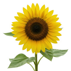 Obraz premium Bright yellow sunflower isolated on transparent background