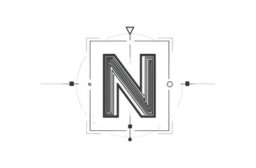 Abstract letter n design