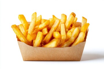 french fries on white background