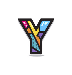 Colorful letter y design