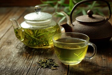teapot and cup of tea