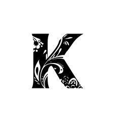 Ornate letter k design