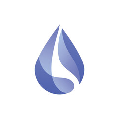 Elegant abstract blue gradient water drop design with flowing layered shapes and modern fluid aesthetics.