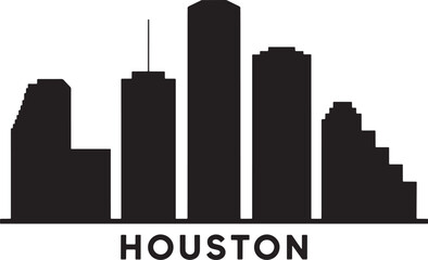 Obraz premium Houston Skyline Silhouette Vector Illustration Urban Landscape Cityscape Architecture