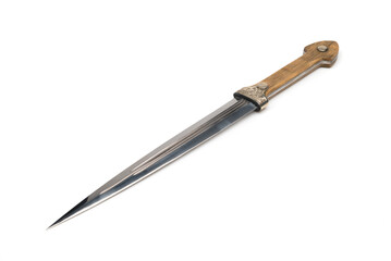 Ornate antique  dagger close up  isolated on white background