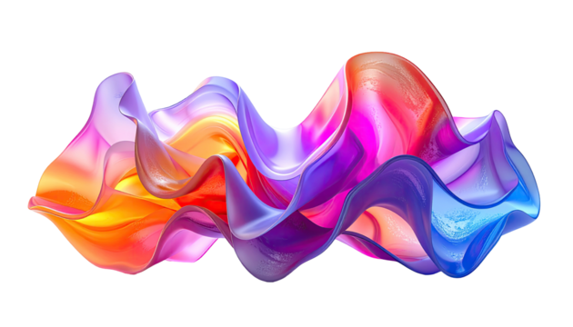 Abstract, vibrant, flowing form.  A dynamic, colourful shape