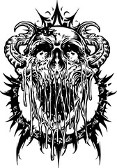 Obraz premium dark shine and skull logo pack