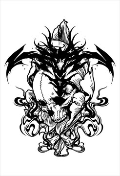 the flower skull tatto tibal  