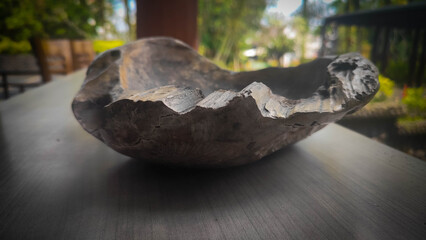 Unique Wooden Bowl with Rustic Natural Edge