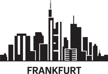 Frankfurt Cityscape Silhouette Vector Illustration with Urban Skyline and Landmark Design
