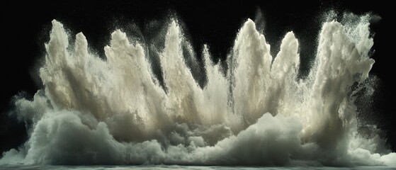 Abstract explosion eruption dynamic white foam grey burst impact wave spray