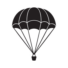 A Stylized Depiction of a Parachute Canopy and Harness Emphasizing Simplicity and Boldness in Design for Modern Visual Communication