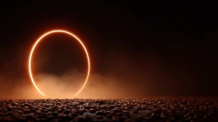 Neon circle coffee beans - Powered by Adobe