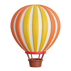 Obraz premium Colorful hot air balloon illustration in bright hues on transparent background