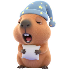 Sleepy capybara, capybara, sleepy, going to bed, sticker, element capbibara,