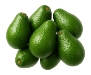 Group of fresh avocados arranged together.