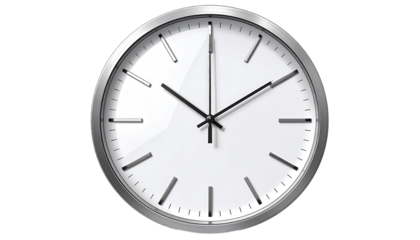 Round wall clock, clean design