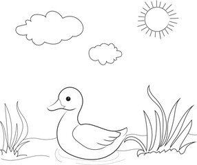 duck coloring pages  line art for kids.