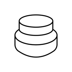 
An illustration of a black icon of makeup and beauty salon supplies on a white background