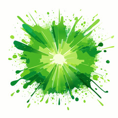 Abstract Green Paint Splash Burst Background