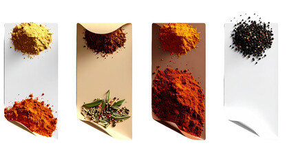 Spice display on rectangular trays
