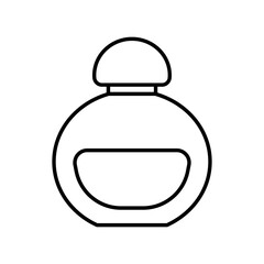 
An illustration of a black icon of makeup and beauty salon supplies on a white background