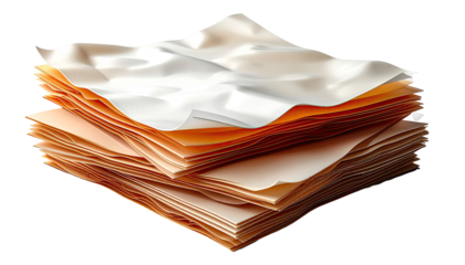 Stack of orange and white sheets