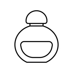 
An illustration of a black icon of makeup and beauty salon supplies on a white background