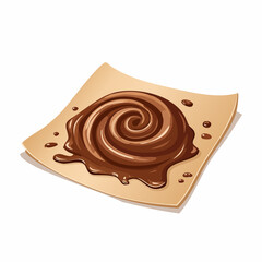 Swirled Chocolate Dessert on Parchment Paper