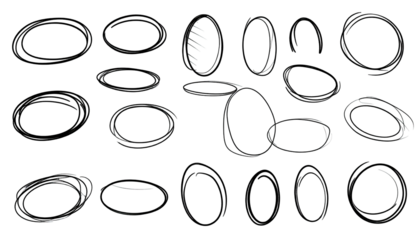 Abstract oval shapes on black background