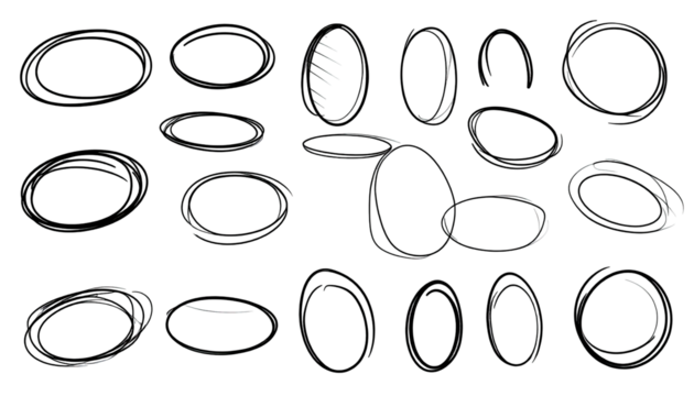 Abstract oval shapes on black background