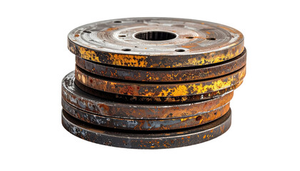 Stack of rusty metal discs