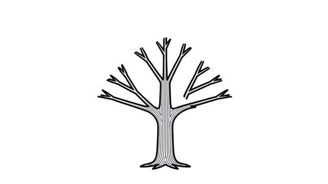 Simple line art tree