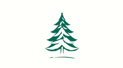 A simple illustration of a green evergreen tree on a white background.