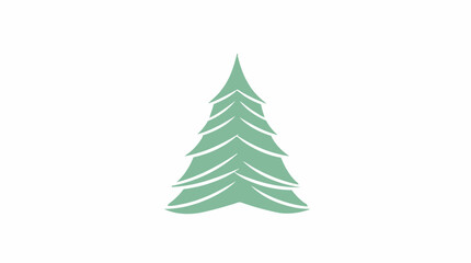 Simplified evergreen tree illustration, pale green, stylized design.