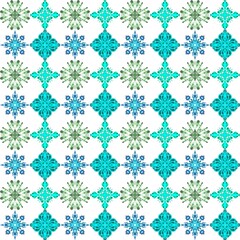 Seamless pattern with snowflakes on a white background.