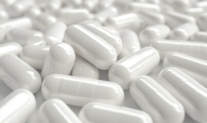 White Capsules Scattered in Heap Arrangement