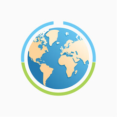 Stylized globe illustration showcasing global connectivity within a modern digital framework
