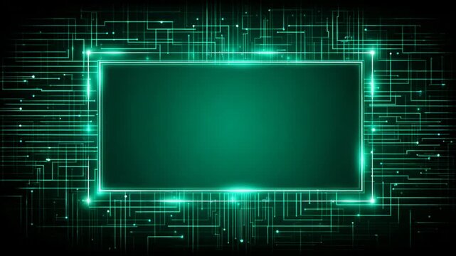 Teal frame on circuit background