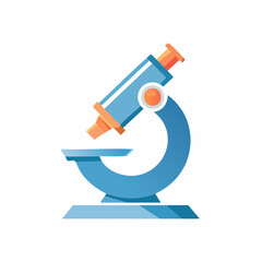 Vibrant Illustration of a Scientific Microscope on a White Background for Educational Usage
